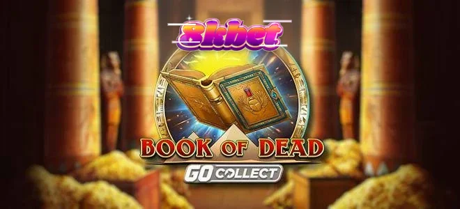 Giao diện trò chơi Book of Dead GO Collect với phong cách Ai Cập cổ đại